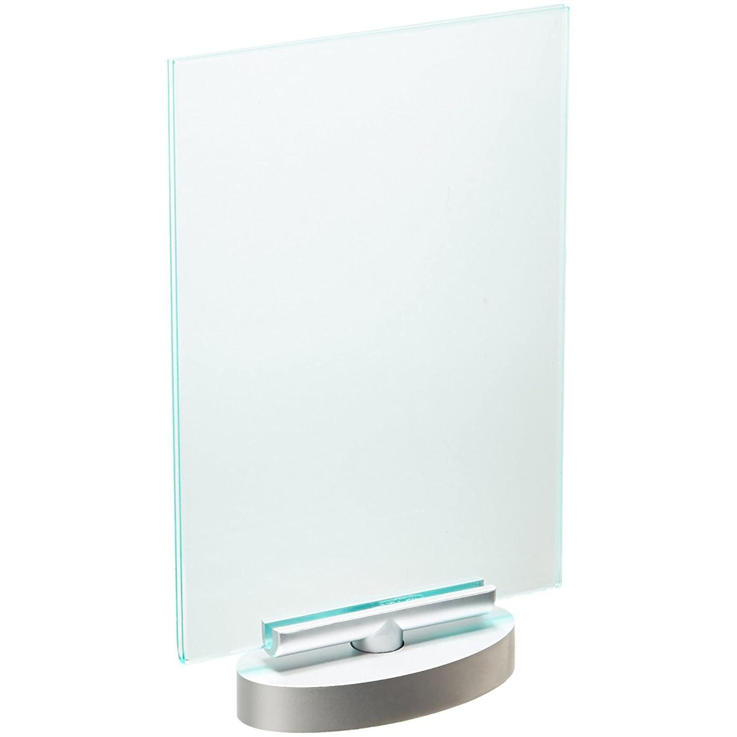 Silver and Clear Rotating 5x7 Desktop Sign Holder