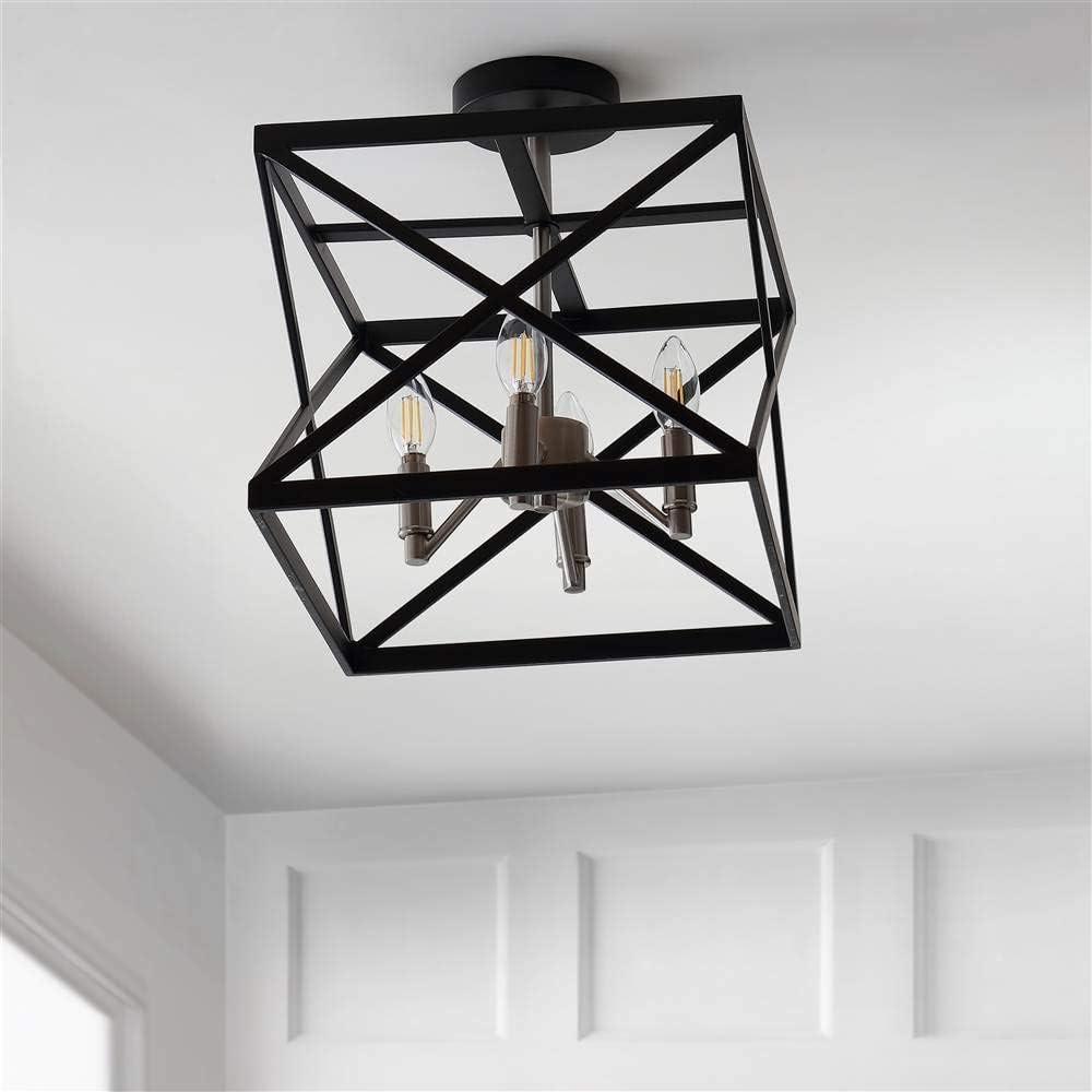 Matias Flush Mount - Black/Nickel - Safavieh.