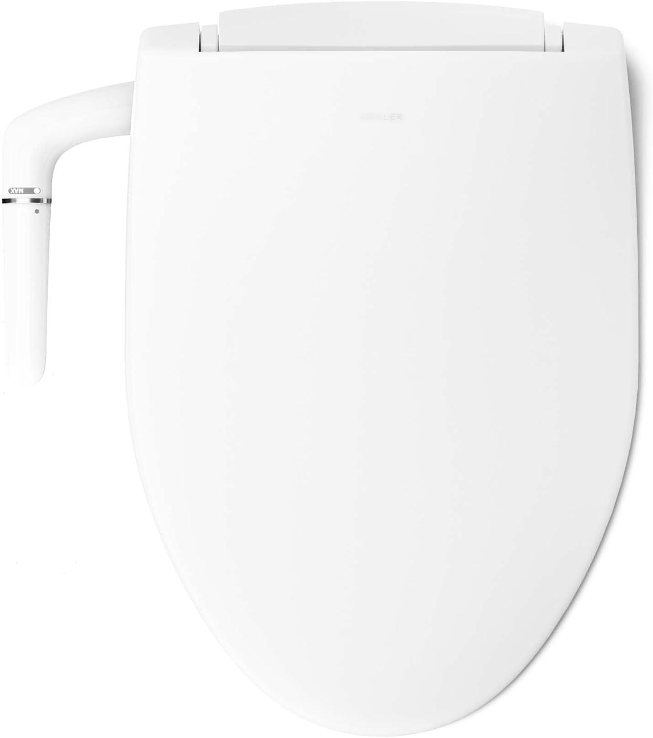 PureWash M250 Elongated Bidet Toliet Seat, Manual Non-Electric Bidets for Existing Toilets