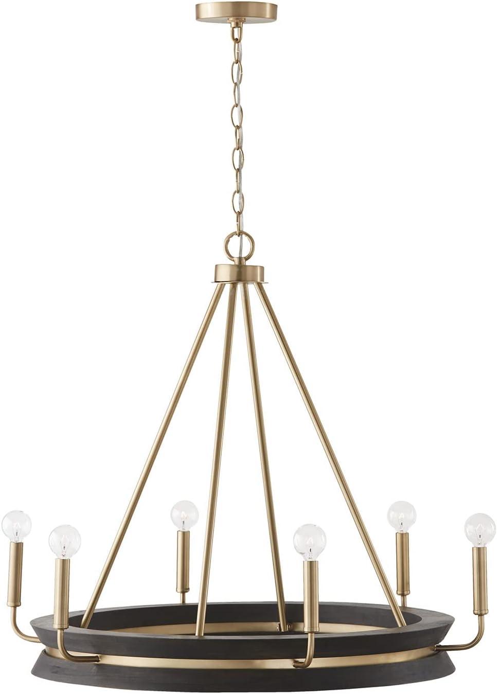 Capital Lighting Finn 6 - Light Chandelier in  Black Stain/Matte Brass