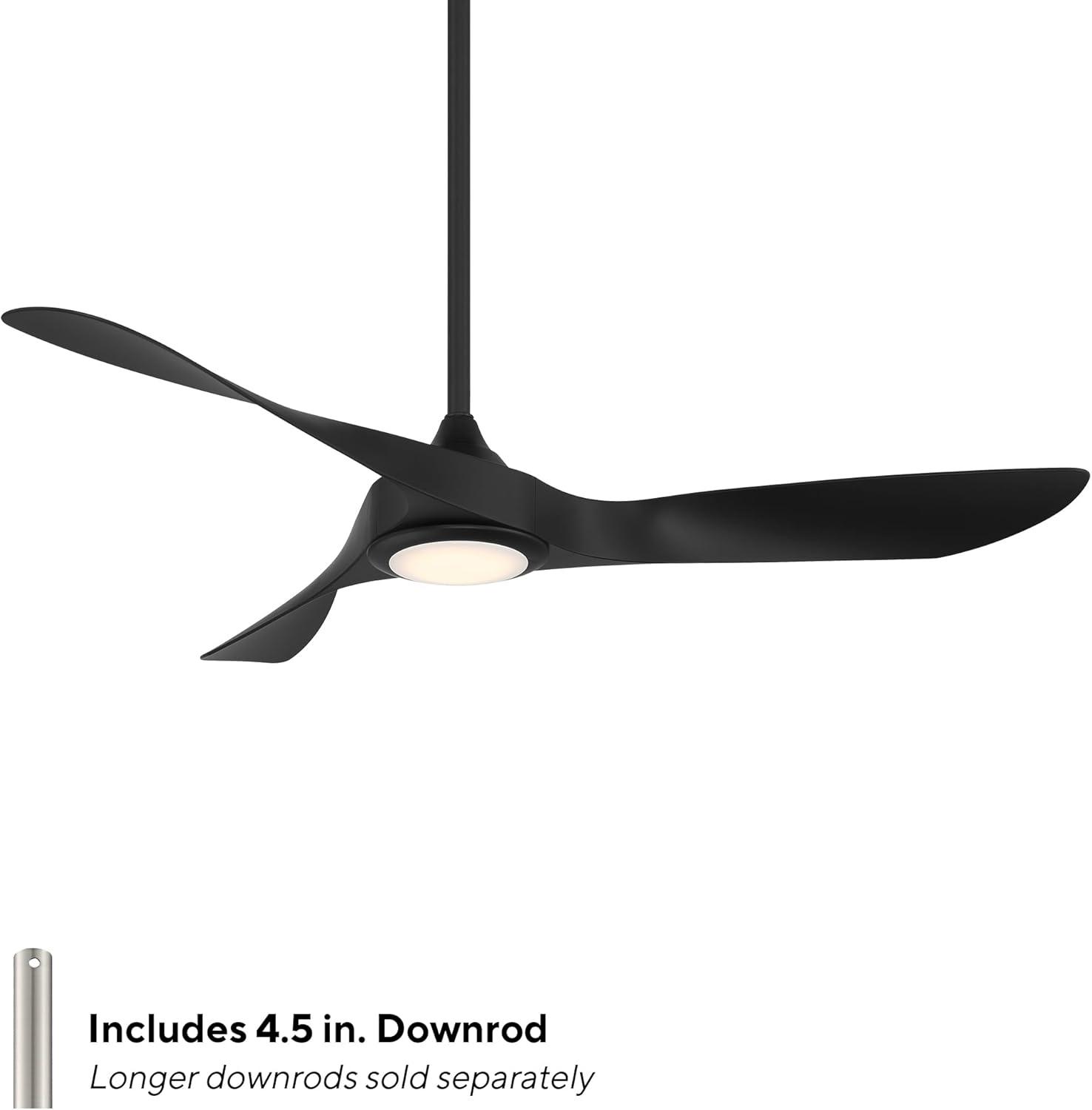 54" Swirl 3 - Blade Outdoor LED Smart Propeller Ceiling Fan with Remote Control and Light Kit Included