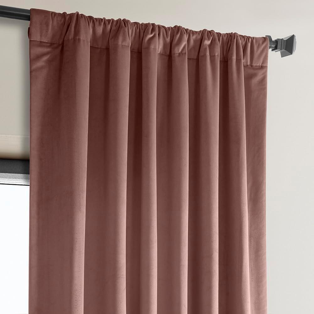 Wild Rose Velvet Room-Darkening Curtain Panel 84"