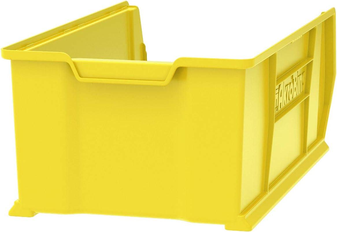 Yellow Plastic Stackable Storage Bin for Garage Organization