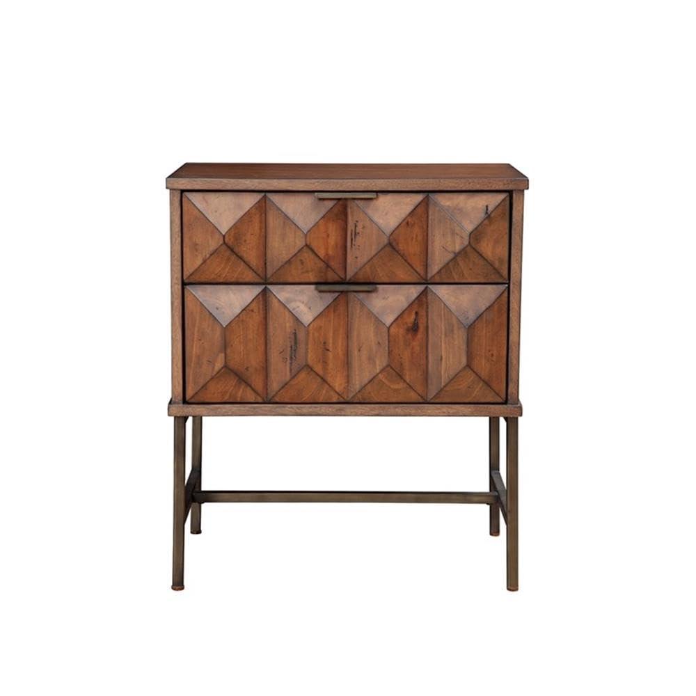 Origins by Alpine    Trig Two Drawer Nightstand