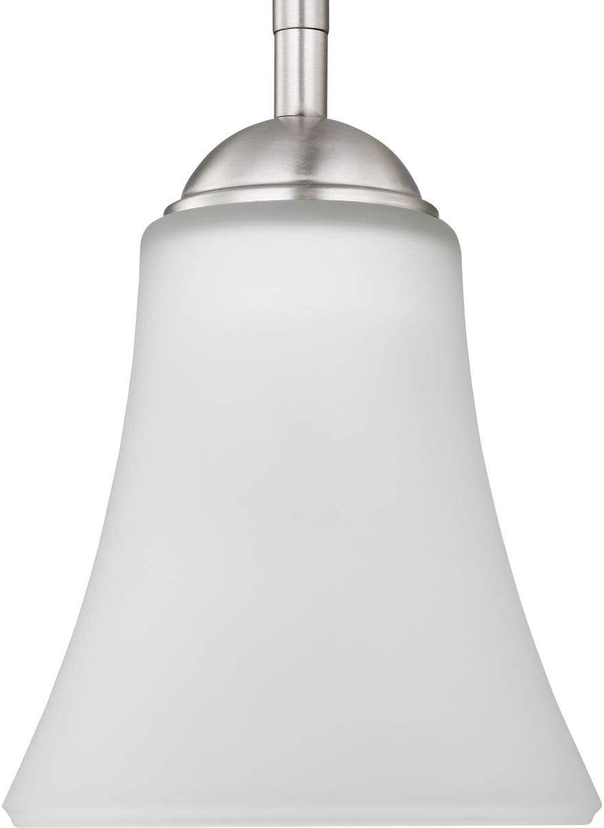Progress Lighting, Angelic, 1-Light Mini-Pendant, Brushed Nickel, Etched Glass Shade