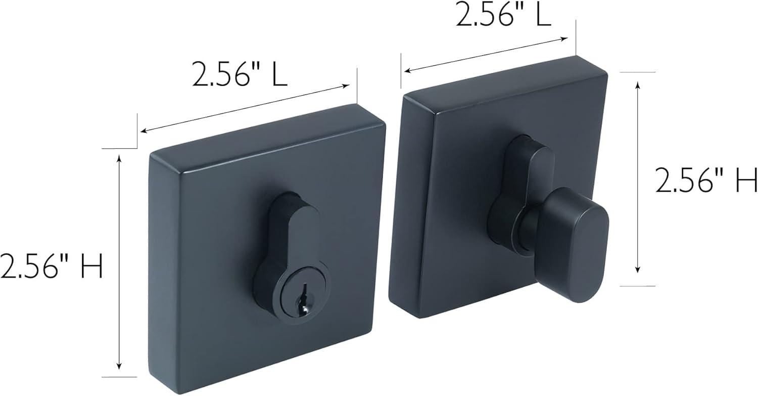 Matte Black Square Single Cylinder Deadbolt