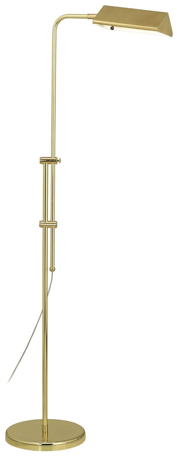 Regency Hill Traditional Adjustable Pharmacy Floor Lamp 54" Tall Brass Adjustable Metal Head for Living Room Reading Bedroom Office