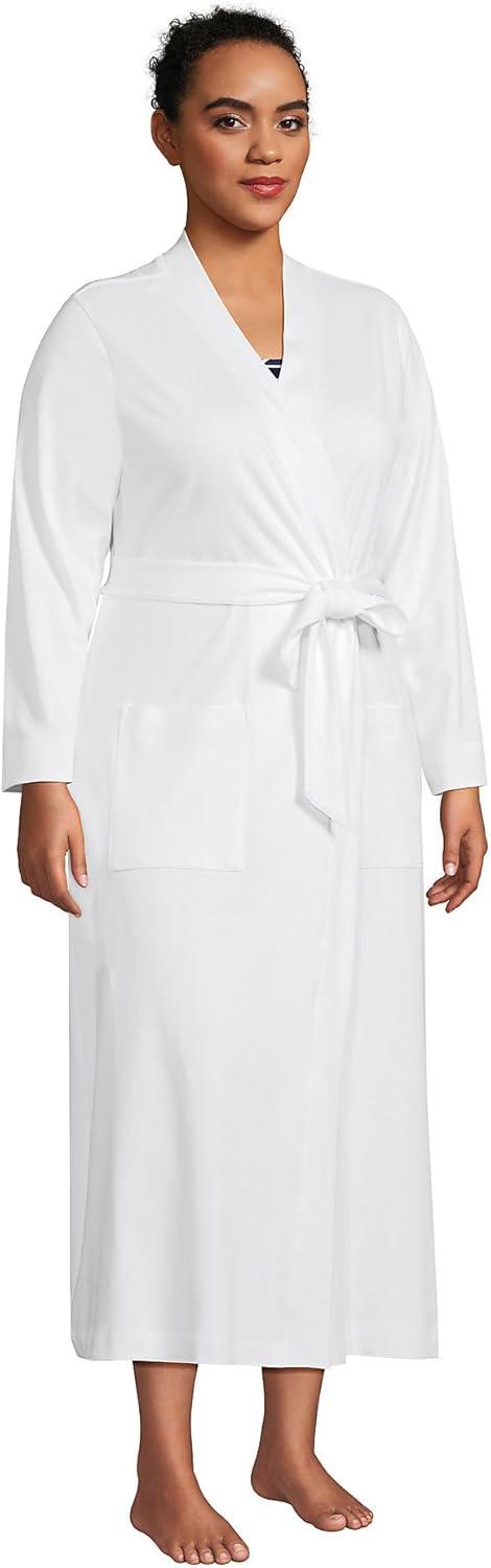 Lands' End Women's Cotton Long Sleeve Midcalf Robe