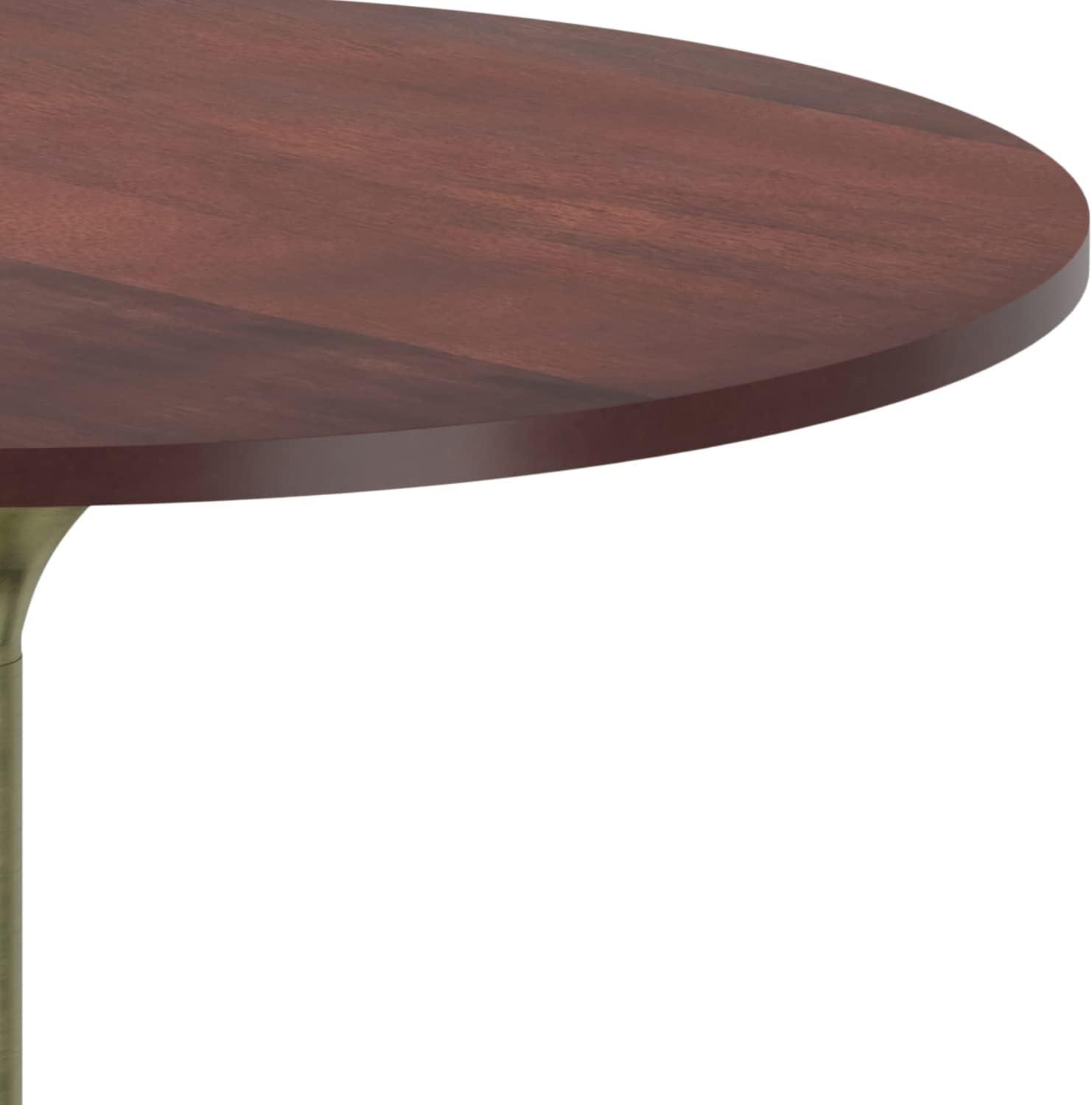 Radford Round Solid Wood Top Metal Base Dining Table