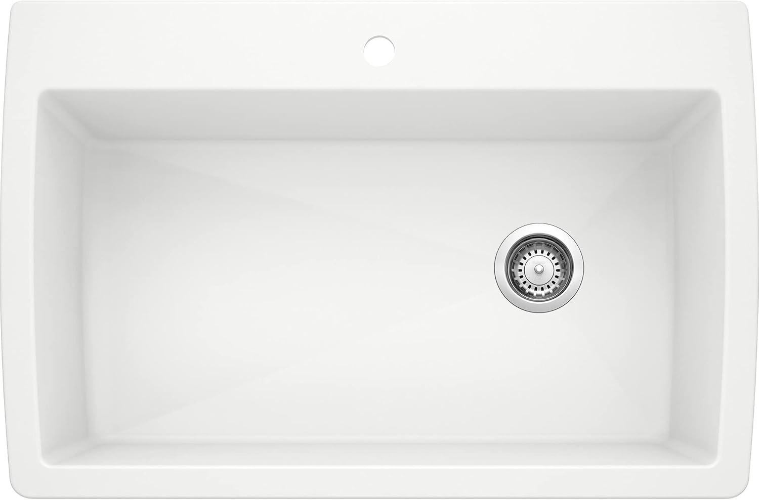 Diamond SILGRANIT 33.5" L x 22" W Super Single Drop-in/Undermount Kitchen Sink
