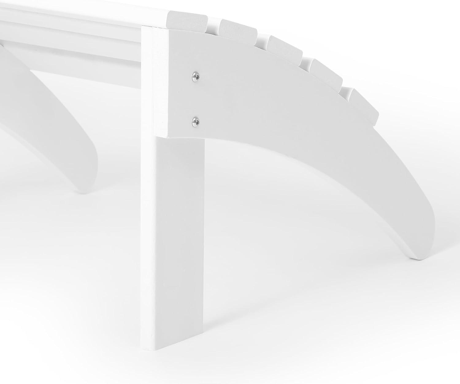 WestinTrends All-Weather Outdoor Patio Poly Adirondack Ottoman Footrest, White