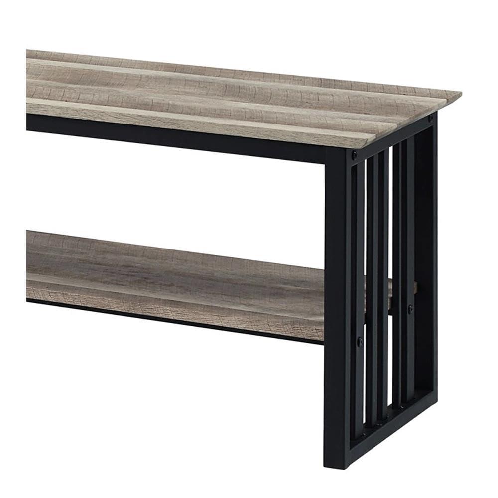 70" Zudora Tv Stand and Console Oak and Sandy Black Finish - Acme Furniture