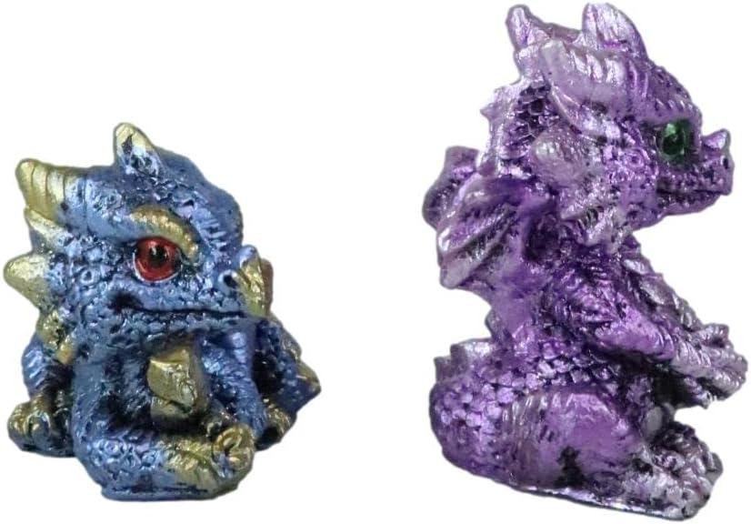 Ebros Set of 12 Colorful Red Green Purple Blue Baby Dragons Miniature Figurine