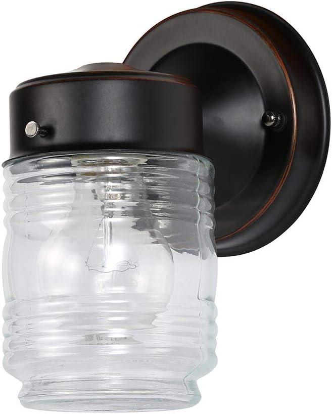 Cozy Glow Bronze Jelly Jar Direct Wired Sconce, Dimmable