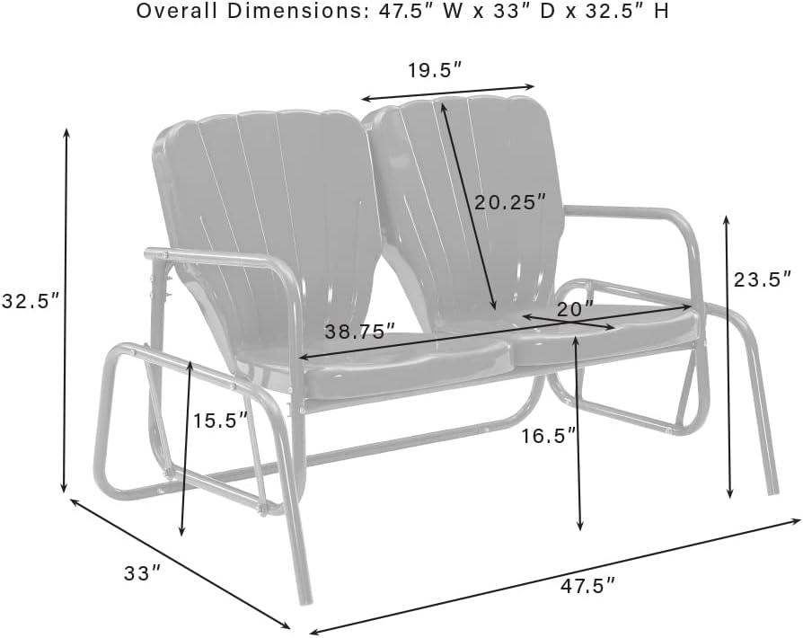 Ridgeland Outdoor Metal Loveseat Glider - Red - Crosley