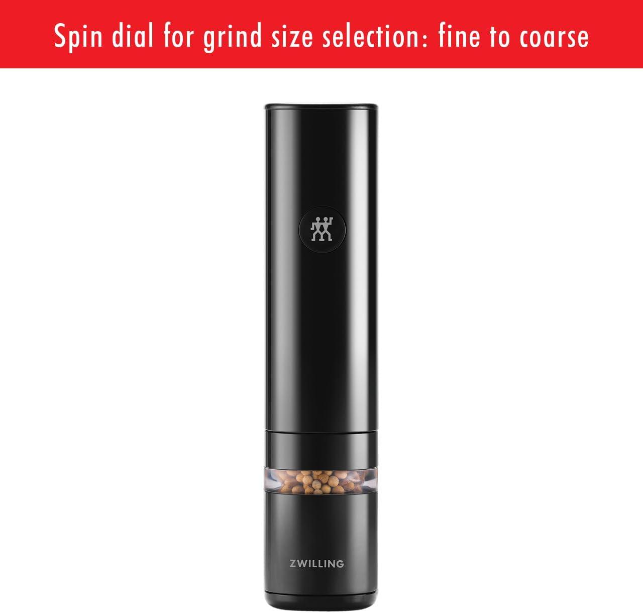 Black Matte Electric Salt and Pepper Mill with Ceramic Grinder