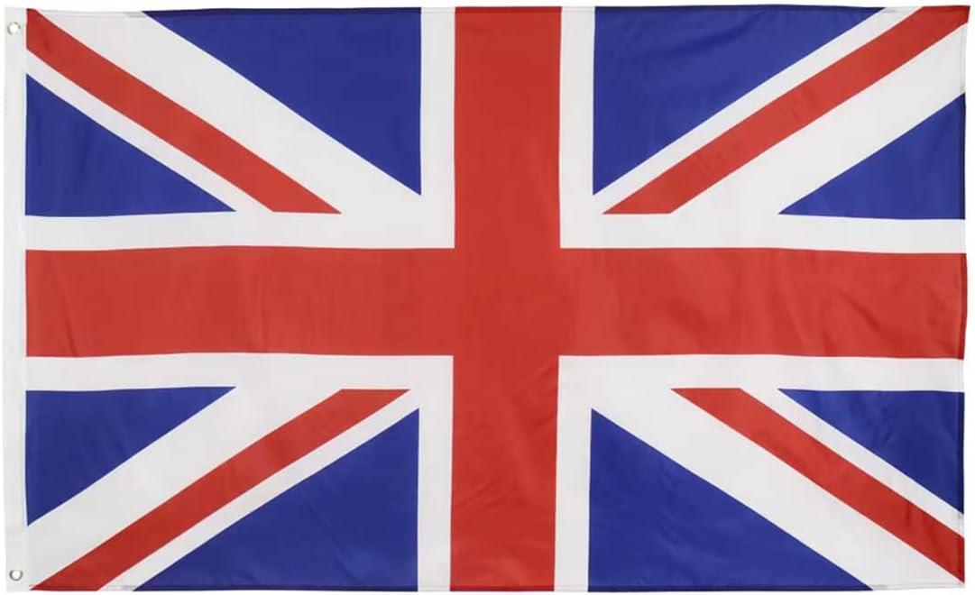 Patriotic UK Flag 3x5 Ft Polyester with Brass Grommets