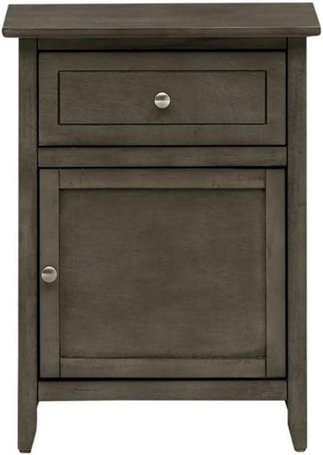 Glory Furniture Izzy 1 Drawer 1 Door Nightstand in Gray