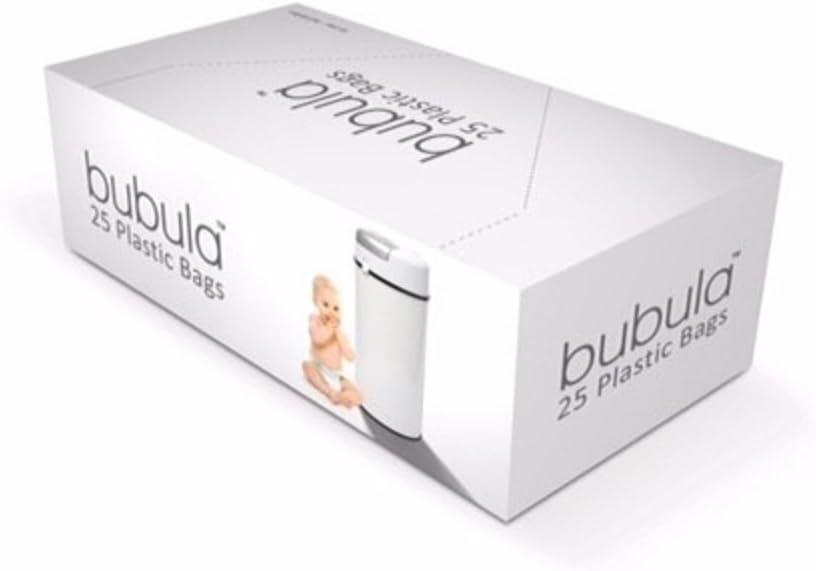 Bubula White Plastic Diaper Pail Refill Bags, 25 Count