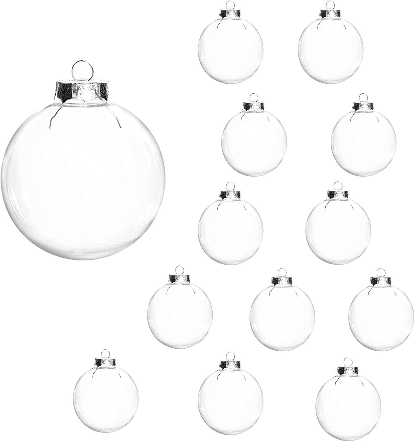 Set of 12 Clear Plastic DIY Hanging Ornaments