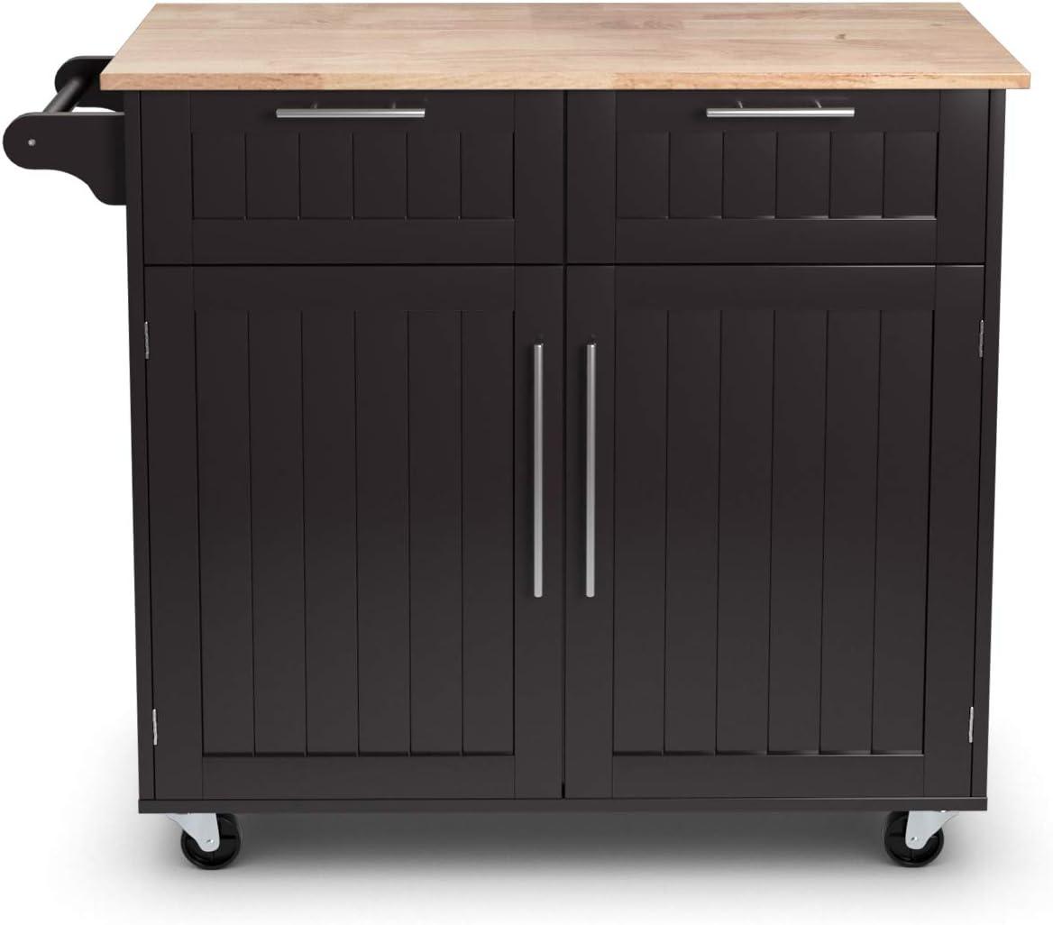 Costway Rolling Kitchen Cart Island Heavy Duty Storage Trolley Cabinet Utility