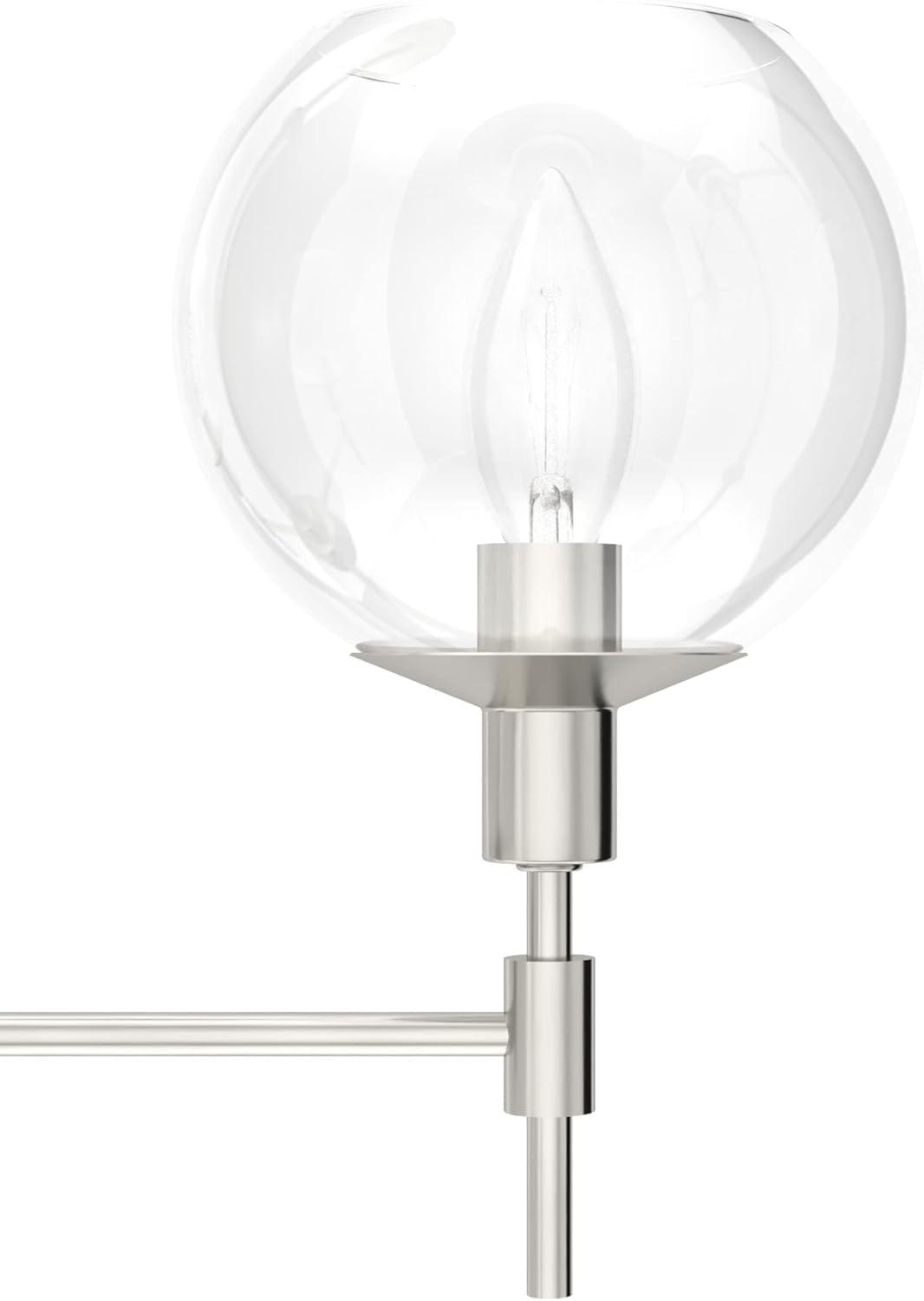 Hunter - Xidane 3-light Brushed Nickel, Medium Size Chandelier, Dimmable, Mid Century Modern Style, Candle Shaped, for Bedrooms, Kitchens, Dining, Living Rooms - 19740