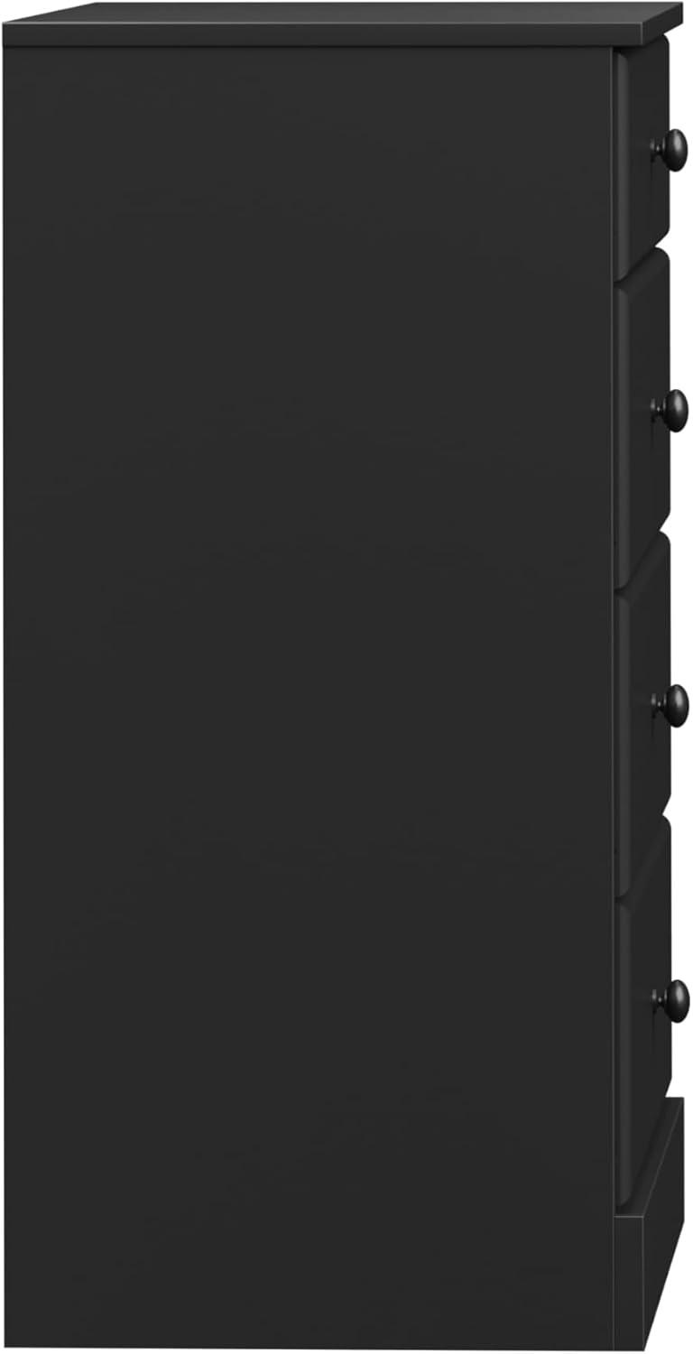 Prepac 4 Drawers Astrid Dresser Black: Wood Composite Frame, 36.25" High, Bedroom Storage