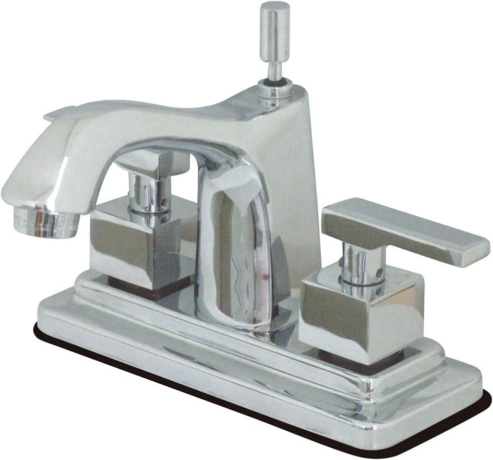 Kingston Brass Executive Two-Handle 3-Hole Deck Mount 4" Centerset Bathroom Faucet with Brass Pop-Up
