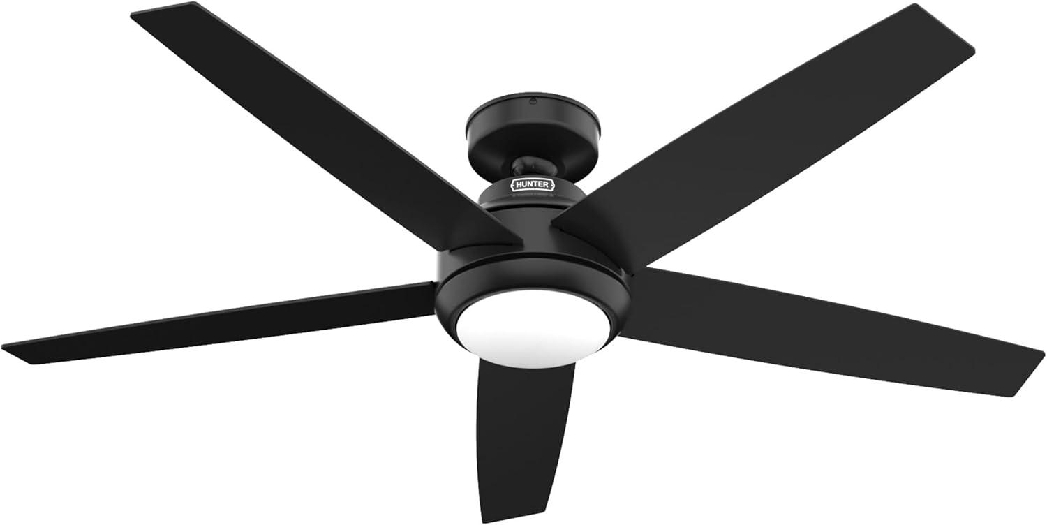 Zayden 52" Matte Black Ceiling Fan with LED Light and Remote