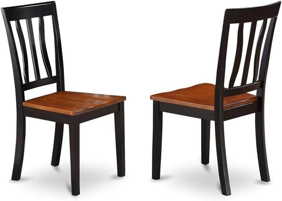 Black and Brown 30'' Round Wood Dining Set with 2 Chairs