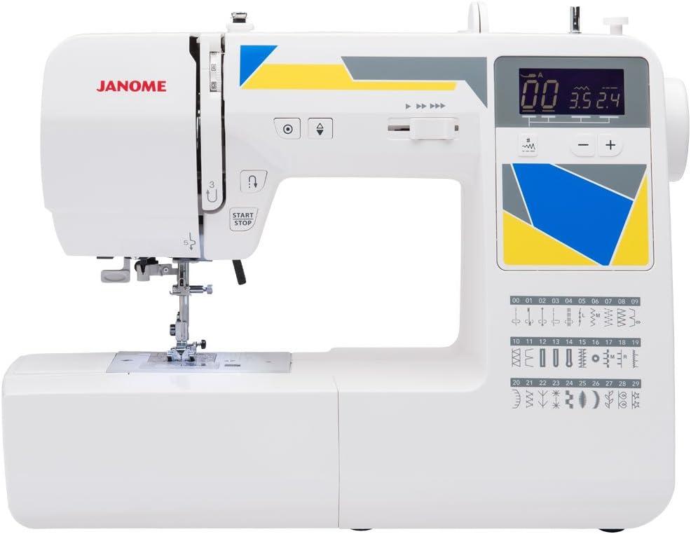 White Computerized Sewing Machine with LCD Screen and 30 Stitches