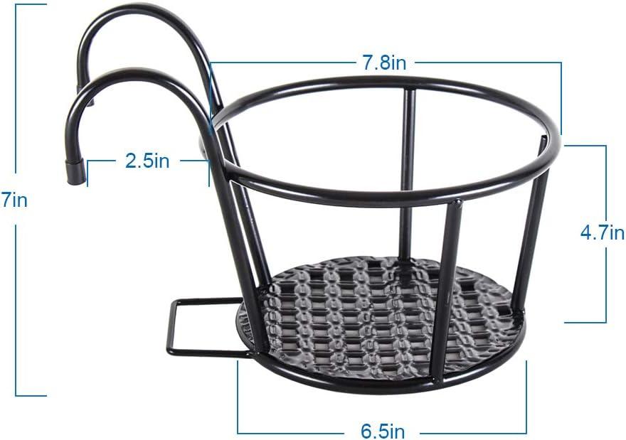 3-Pack of Hanging Baskets for Outdoor Décor Black Iron Flower Pot Hangers