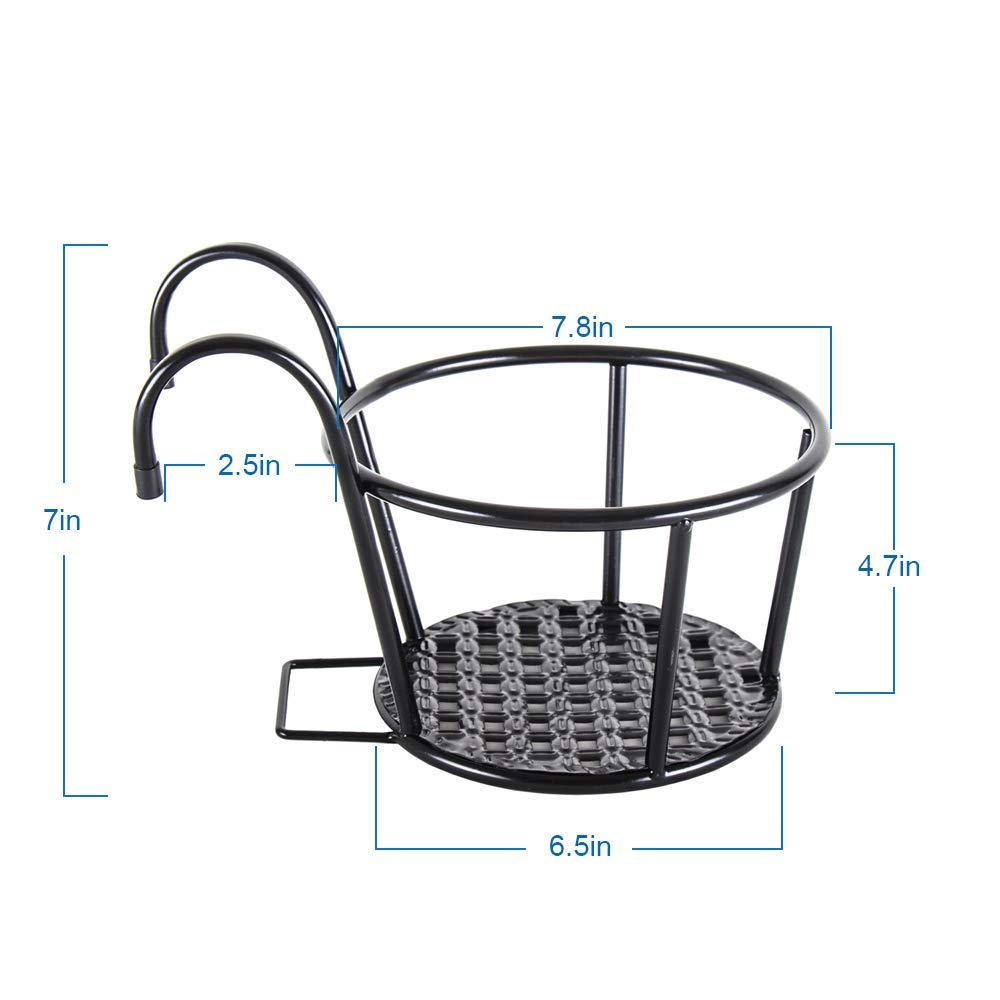 3-Pack of Hanging Baskets for Outdoor Décor Black Iron Flower Pot Hangers