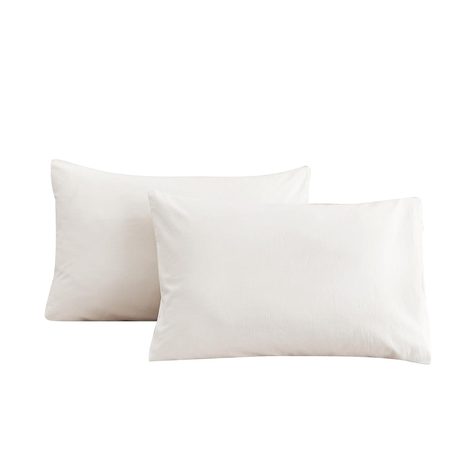 Queen Size Pillow Cases Set of 2 - White Queen Pillowcase 2 Pack with Envelope Closure, Soft Brushed Microfiber Bed Pillow Case Cover, 20x30 inches White Queen (20" x 30")