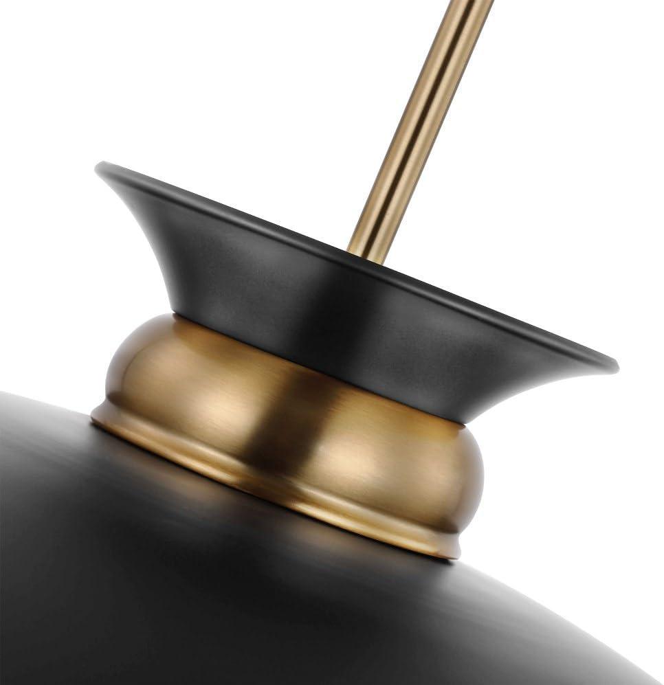 Nuvo Lighting Perkins 1 Light Small Pendant Matte Black with Burnished Brass