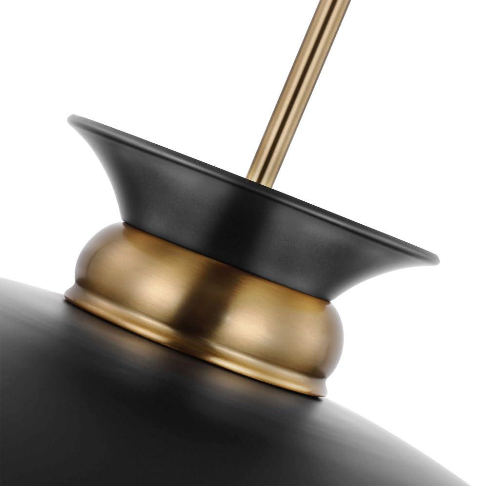 Nuvo Lighting Perkins 1 Light Small Pendant Matte Black with Burnished Brass