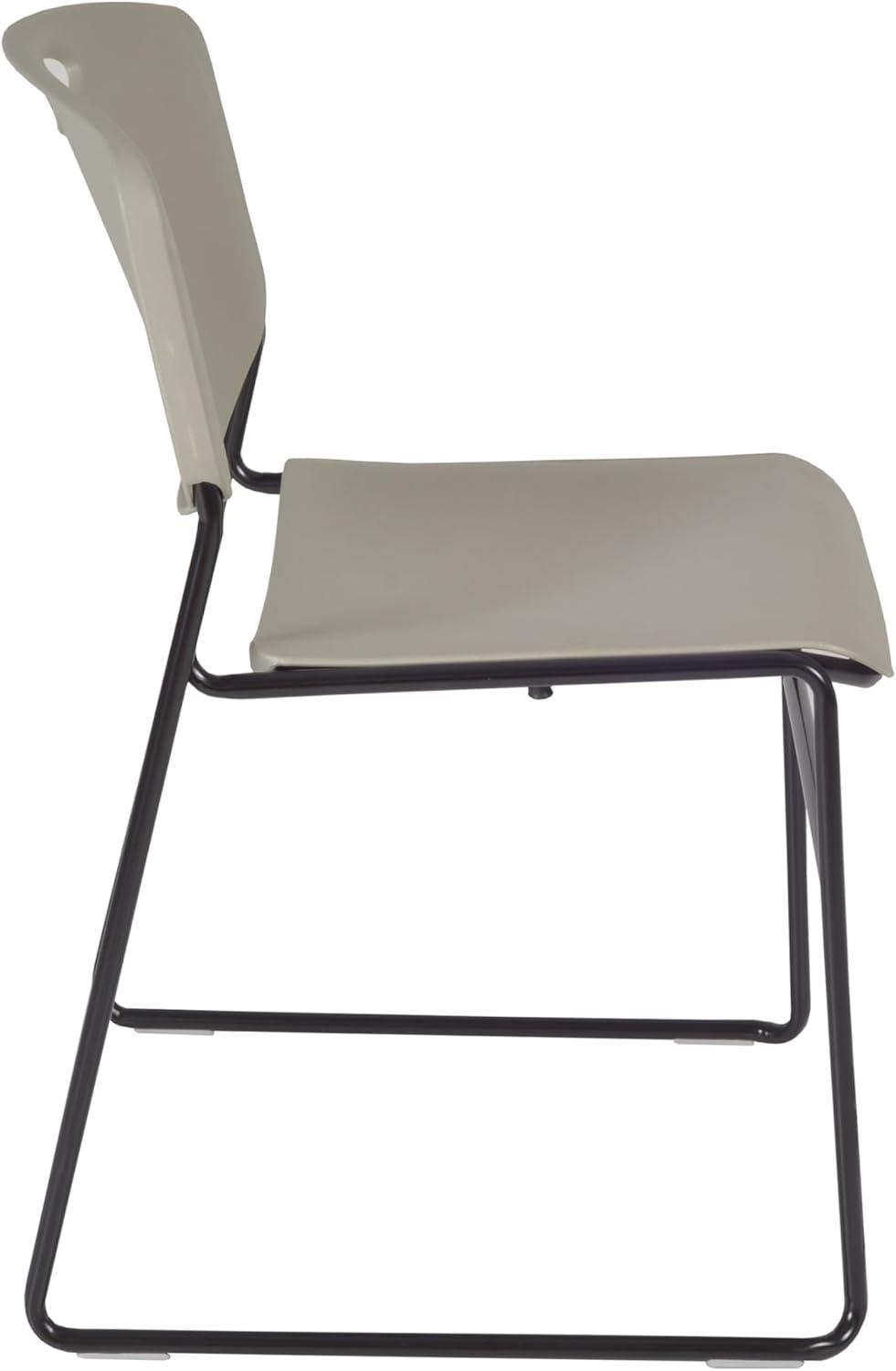 Regency Cain 42 in. Round X-Base Breakroom Table- Grey & 4 Zeng Stack Chairs- Grey
