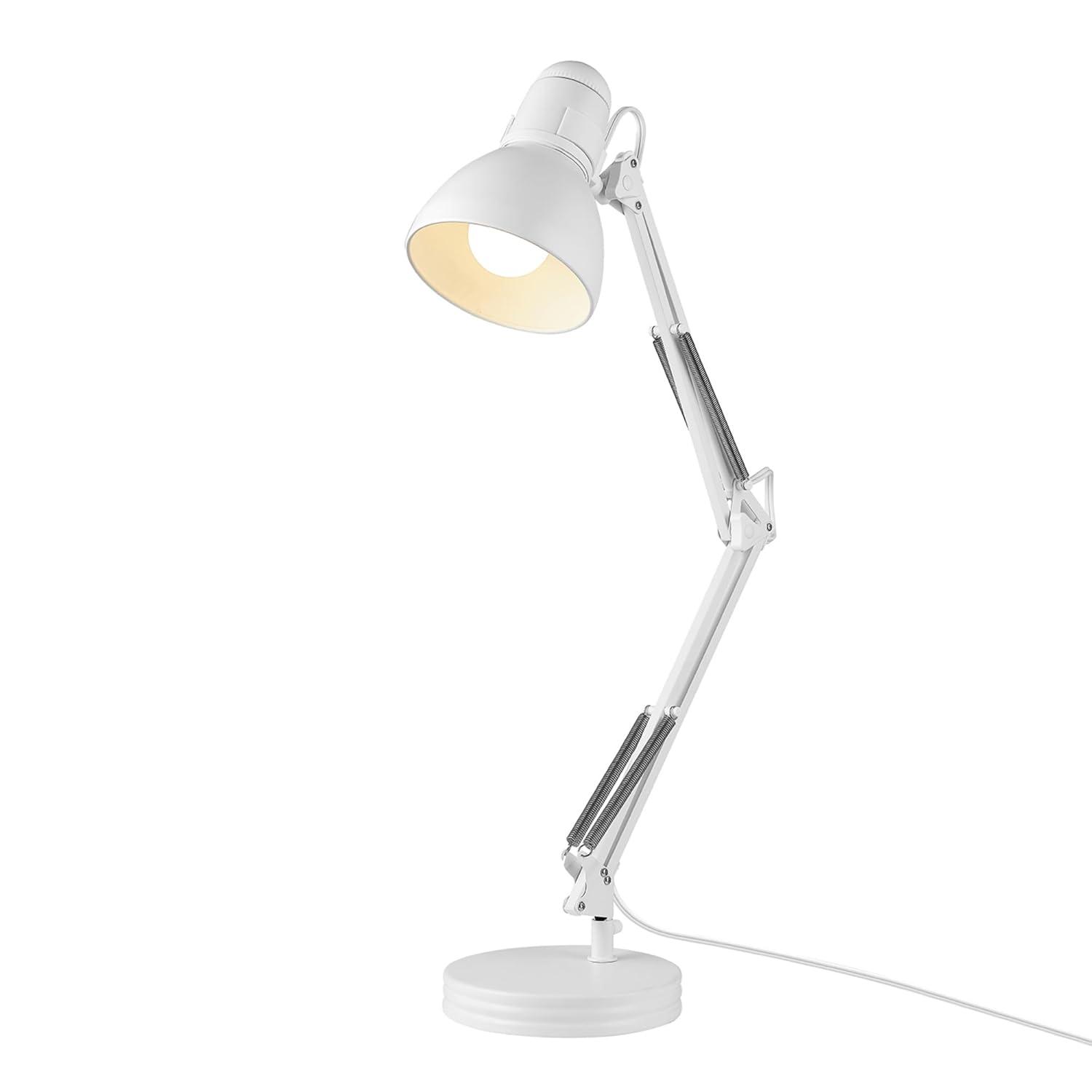 28" Architect Swing Arm Kids' Desk Lamp Matte White - Globe Electric: UL Listed, Metal Shade, 60W Max