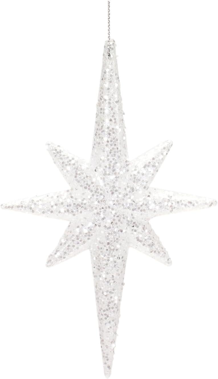 Melrose Clear Acrylic Star Drop Ornament Set of 24