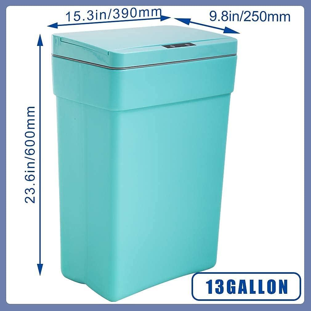 Blue Rectangular Plastic Automatic Sensor Trash Can, 13 Gallon, 2 Pack