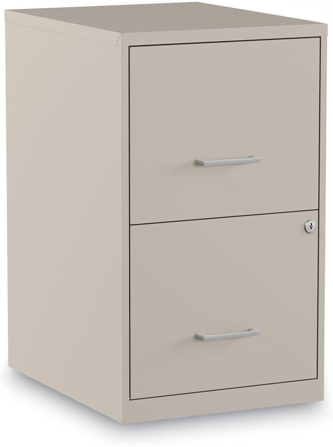 Alera Soho Vertical File Cabinet, 2 Drawers: File/File, Letter, Putty, 14" x 18" x 24.1"