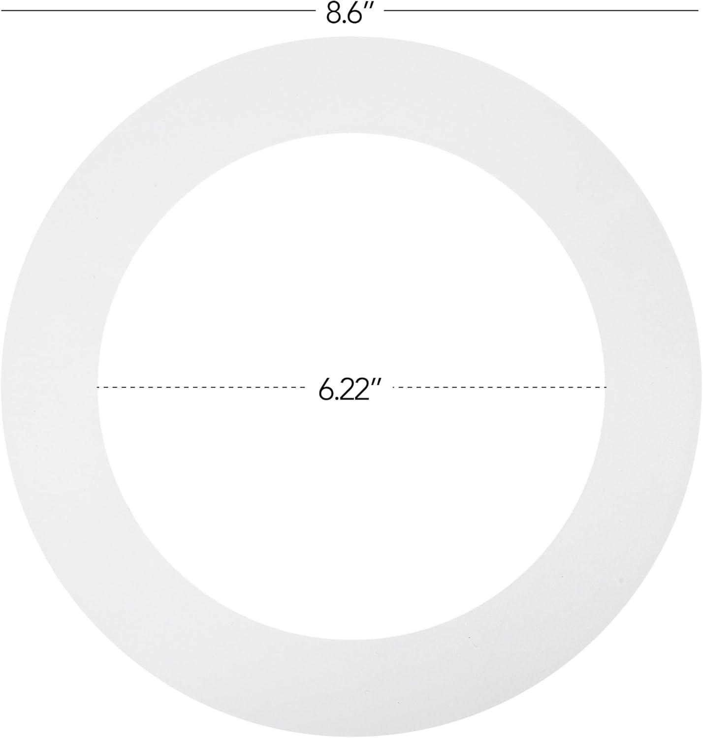 Maxxima 12 Pack 6 in. Goof Rings for Recessed Lights, Can or Canless Lighting Round Downlight Trim Ring, Outer Diameter 8.6” Inner Diameter 6.22”, Durable Plastic Design, White Extended Trim