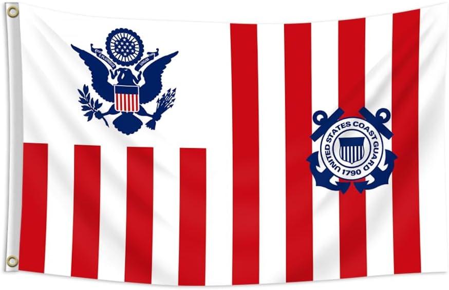 Anley 3x5 Foot Ensign of the Coast Guard Flag - USCG Ensign United States Military Flags