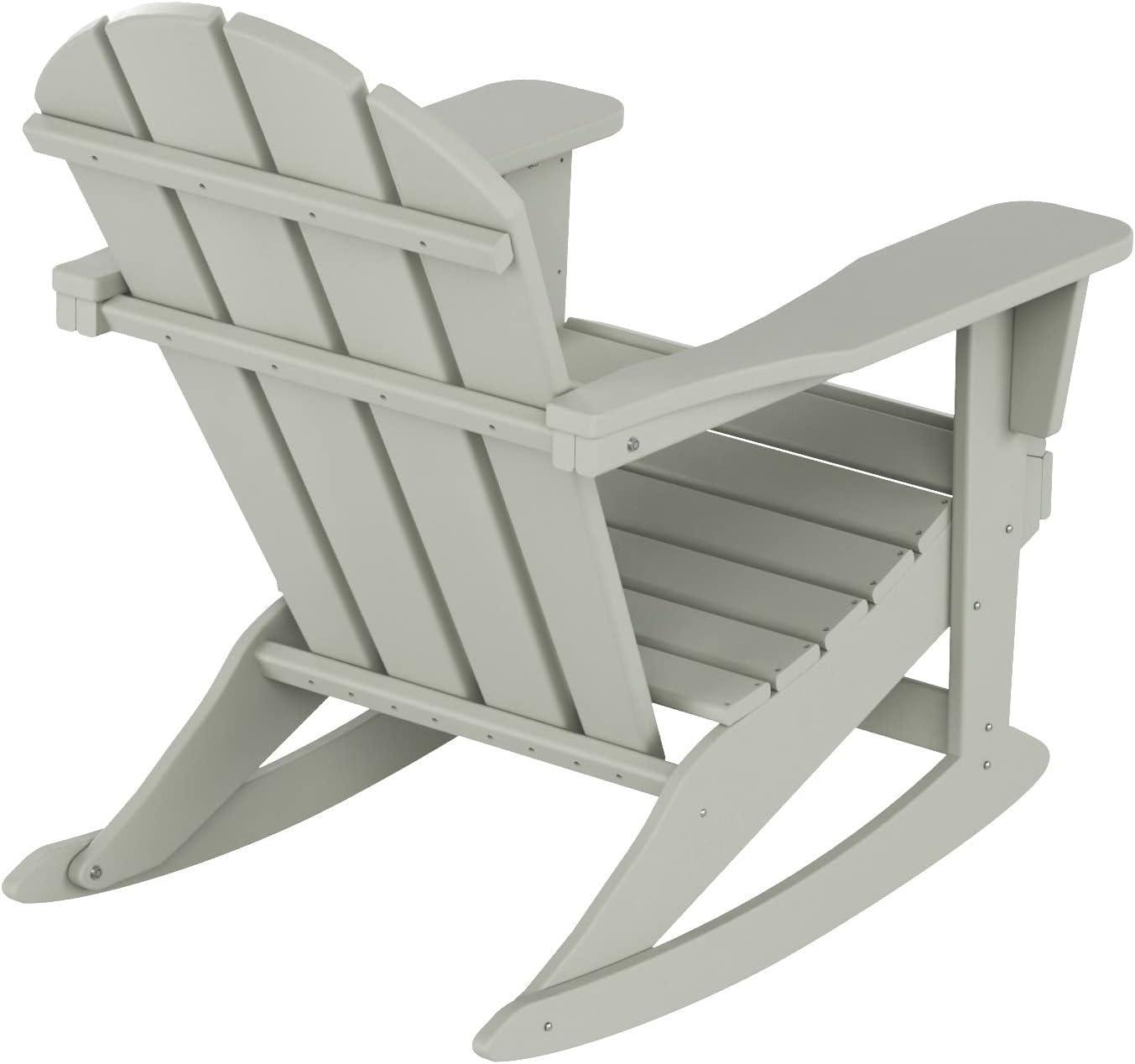 WestinTrends  Outdoor Patio Porch Rocking Adirondack Chair, Sand
