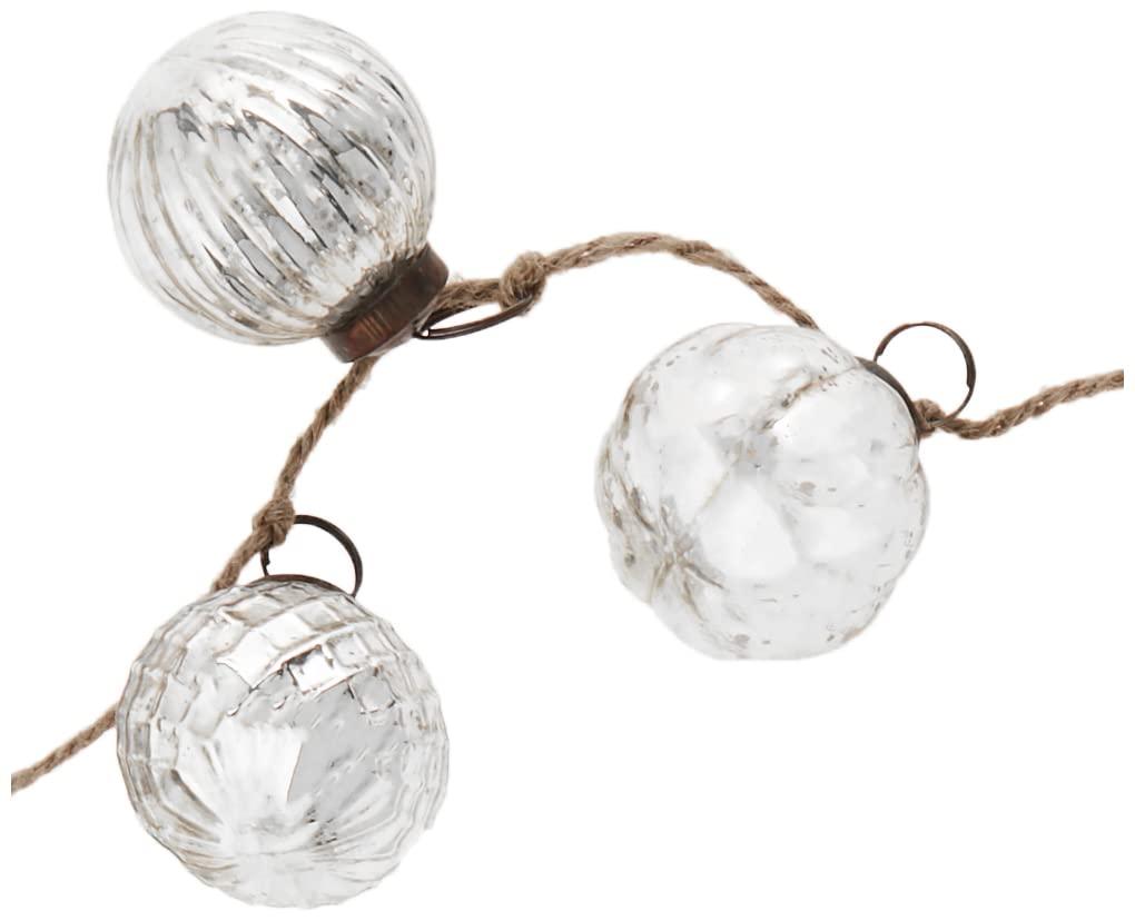 Creative Co-Op Embossed Antique Silver Mercury Glass Ornamental Garland (XC5496)