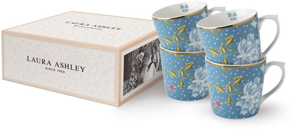 Laura Ashley Heritage Collectables Set/4 Mugs 10.82 Oz Seaspray Uni In Giftbox (Set of 4)