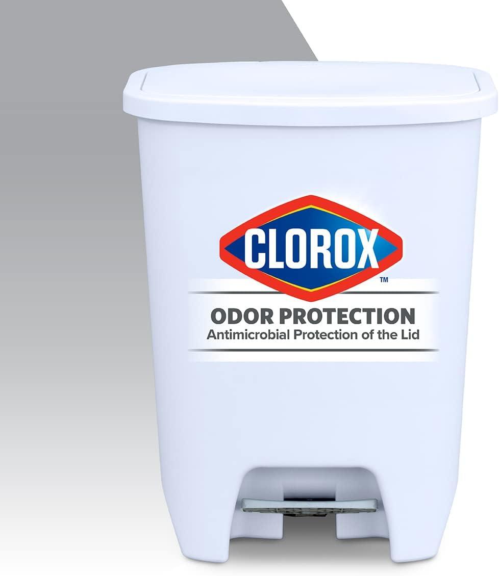 GLAD™ White Plastic Step Trash Can