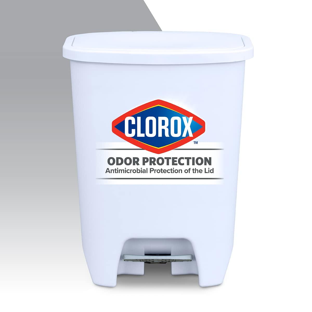 GLAD™ White Plastic Step Trash Can