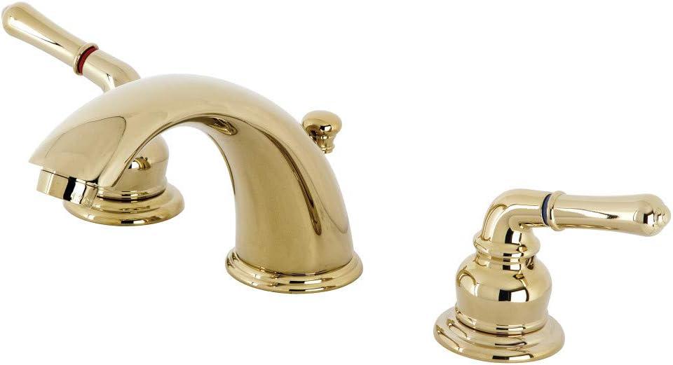 Kingston Brass KB962B Kingston Brass Magellan Two-Handle 3-Hole Deck Mount Widespread Bathroom Faucet with Brass Pop-Up Drain