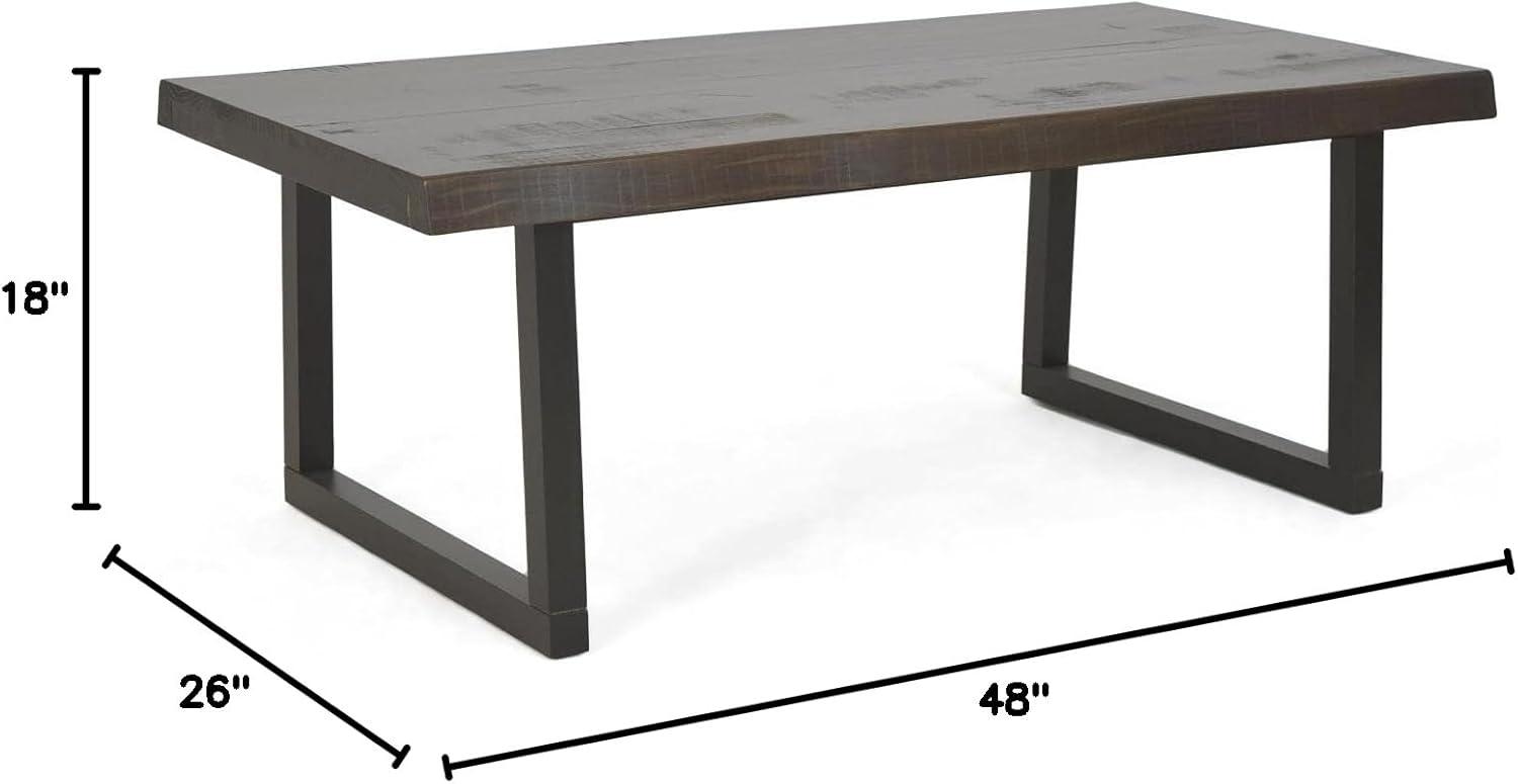 Jennings Live Edge Cocktail Table Cherry/Black - Steve Silver Co.: Pine Veneer, Metal Glides, CSA Certified